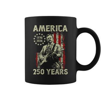 Theodore Roosevelt Playing Guitar America 250 Years Usa Flag Coffee Mug - Thegiftio UK