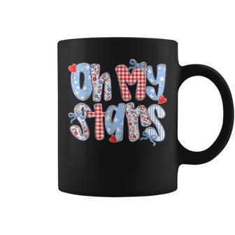 Oh My Stars 4Th Of July Preppy Plaid Gingham Patchwork Women Coffee Mug - Thegiftio UK