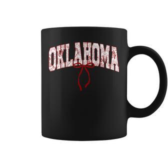 Oklahoma State Pride Classic Oklahoma Floral Coquette Bow Coffee Mug - Thegiftio