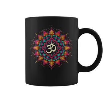 Omymbol Aum Ohm Mandala Hindú Yoga Meditación Namaste Manga Larga Taza de café - Regaloses