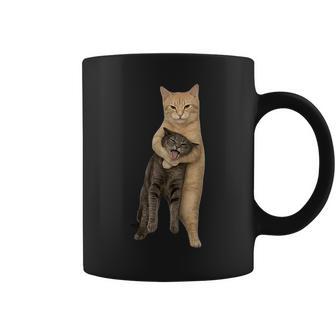 Orange Cat Tight Embrace Choking Cat Meme Coffee Mug - Thegiftio UK