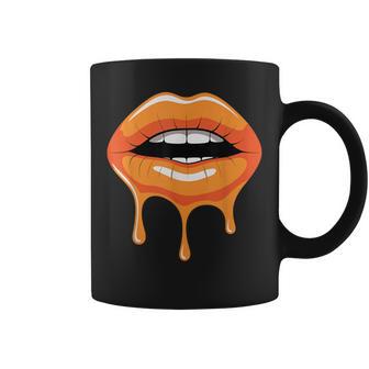 Orange Dripping Lips Coffee Mug - Thegiftio UK