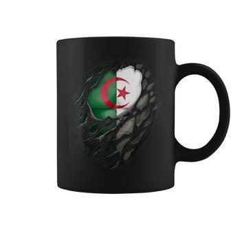 Orgullosas Raíces Argelinas Desgarradas Bandera De Argelia Taza de café - Regaloses