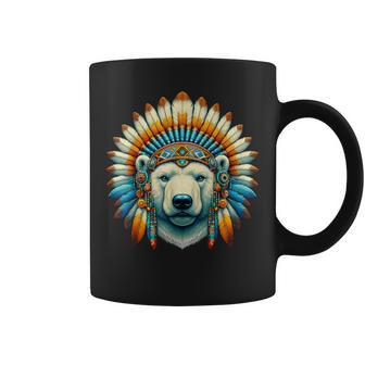 Ours Polaire Indigène Indien Plumes Indiennes Tasse - Cadeauxyz