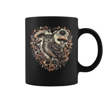 Owl Floral Heart Cottagecore Flower Coffee Mug - Thegiftio UK