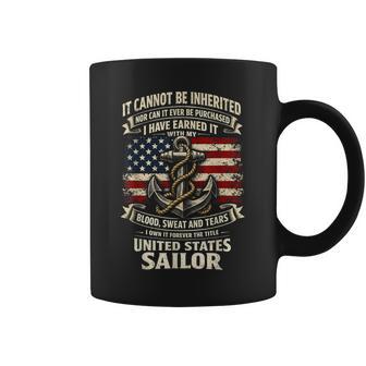 Own Forever The Title US Sailor Military Veteran Flag Usa Coffee Mug - Monsterry