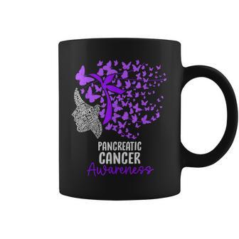 Pancreatic Cancer Awareness Butterfly Ribbon Purple Coffee Mug - Thegiftio UK