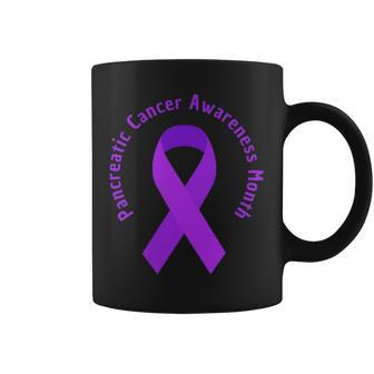 Pancreatic Cancer Awareness Fight Support Purple Ribbon Coffee Mug - Thegiftio UK