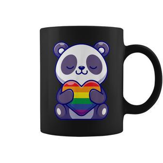Panda Kawaii Lgbtq Oso Abrazo Distribuidor Gay Orgullo Arco Iris Corazón Taza de café - Regaloses