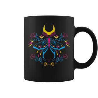 Pansexual Pride Moth With Moon And Floral Magic Coffee Mug - Thegiftio