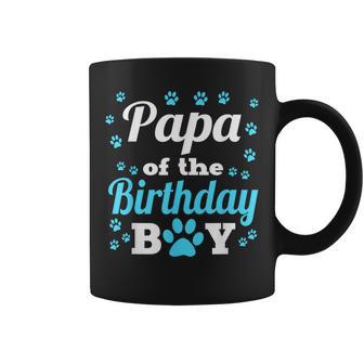 Papa Of The Birthday Boy Dog Paw Bday Party Celebration Coffee Mug - Monsterry