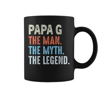 Papa G Man The Myth The Legend Vintage Father's Day Coffee Mug - Thegiftio