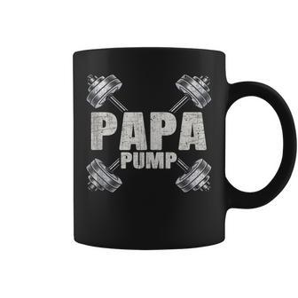 Papa Pump Fathers Day Workout Dad Coffee Mug - Monsterry DE