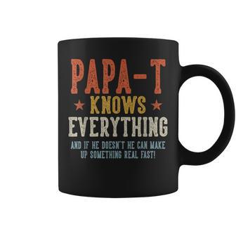 Papa-T Knows Everything Father's Day Retro Vintage Coffee Mug | Seseable UK