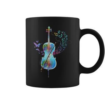 Papillon Instrument De Musique Cadeauioloncelliste Cello Tasse - Cadeauxyz