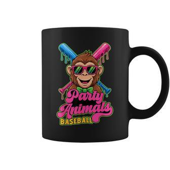 Party Animals Baseball Monkey Vibrant Dripping Coffee Mug - Thegiftio UK
