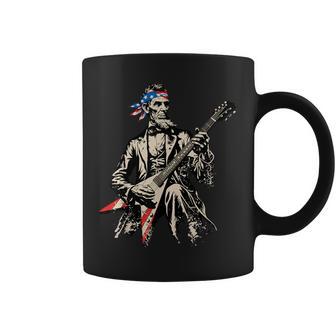 Patriotic Abraham Lincoln Guitar Rock President Abe Lincoln Coffee Mug | Mazezy