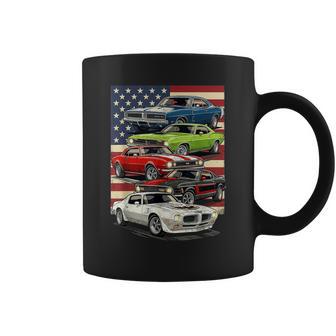 Patriotic American Flag Retro Muscle Old Car Guy Cars Lover Coffee Mug - Thegiftio UK