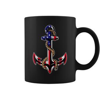 Patriotic Anchor American Flag Memorial Day 4Th July Coffee Mug - Thegiftio UK