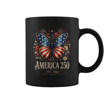 Patriotic Butterfly 1776 2026 Usa 250 Years Vintage Floral Coffee Mug - Thegiftio UK