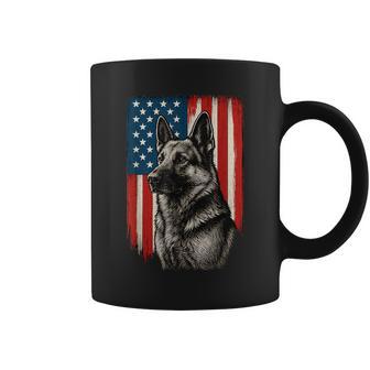 Patriotic German Shepherd American Flag Dog Women Coffee Mug - Monsterry
