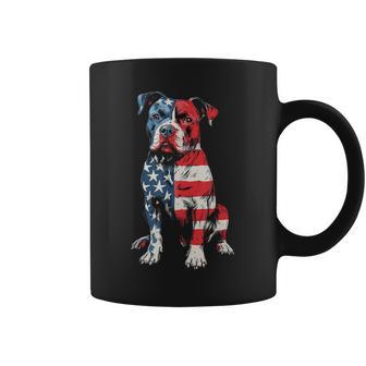 Patriotic Pitbull American Flag Dog Mom Pitbull Dad Coffee Mug - Thegiftio UK
