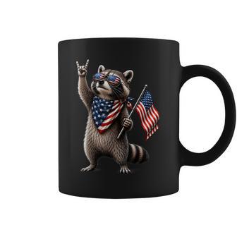 Patriotic Raccoon Usa Flag Vintage Fourth Of July Coffee Mug - Thegiftio UK