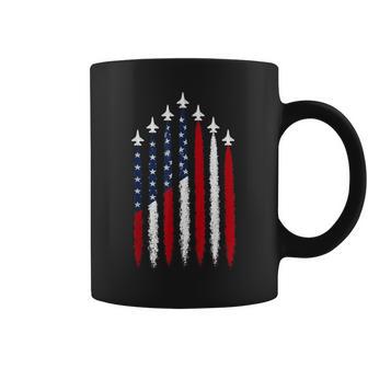 Patriotic Red White Blue American Flag Fighter Jets 4Th July Coffee Mug - Thegiftio UK