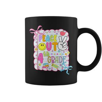 Peace Out 4Th Grade Kid Girl Last Day Of School Bow Coquette Coffee Mug - Monsterry