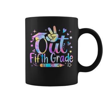 Peace Out Fifth Grade Cute Tie Dye Last Day Of 5Th Grade Coffee Mug - Monsterry