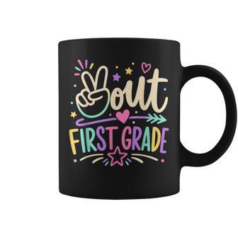 Peace Out First Grade Cute Tie Dye Last Day Of 1St Grade Coffee Mug - Thegiftio UK