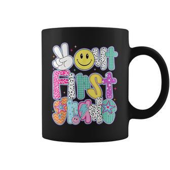 Peace Out First Grade Happy Last Day Of School Retro Coffee Mug - Monsterry