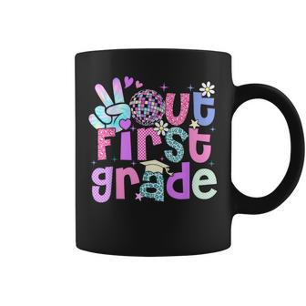 Peace Out First Grade Last Day Of 1St Grade Leopard Coffee Mug - Monsterry