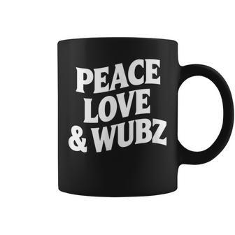 Peace Love & Wubz Edm Dubstep Rave Dance Phrase Coffee Mug - Thegiftio