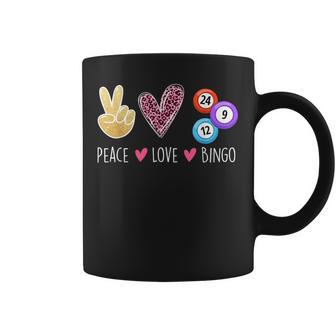 Peace Love Bingo Bingo Lover Gambler Gambling Coffee Mug - Monsterry