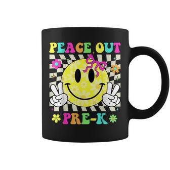 Peace Out Pre-K Last Day Of Pre-K Bow Smile Face Coffee Mug - Thegiftio UK