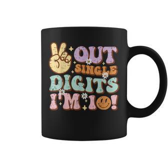 Peace Single Digits Im 10 10Th Birthday Bday Groovy Kids Coffee Mug - Monsterry