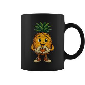 Pineapple With Heart Sweet Pineapple Motif With Heart Coffee Mug - Thegiftio UK