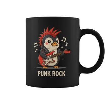 Pingouin Punk Rock Drôle Avec Guitare Et Phrase Humoristique Tasse - Cadeauxyz