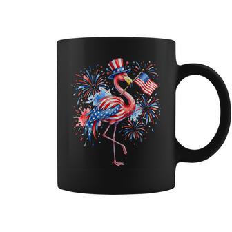 Pink 4Th Of July Flamingo American Flag Usa Patriotic Women Coffee Mug - Thegiftio UK