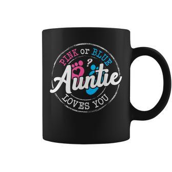 Pink Or Blue Auntie Loves You Gender Reveal Family Coffee Mug - Thegiftio UK
