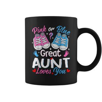 Pink Or Blue Great Aunt Loves You Gender Reveal Coffee Mug - Thegiftio UK