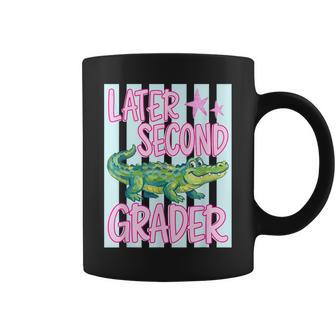 Pink Striped Later Second Grader End Of School Year Teacher Coffee Mug - Thegiftio UK