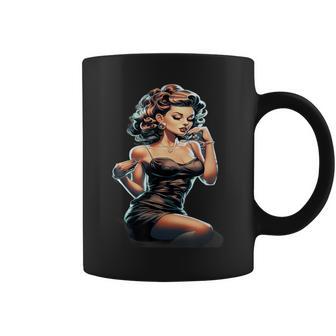 Pinup Girl ジュークボックス レコード音楽プレーヤー ヴィンテージ コーヒーマグ - Kawaiitshirt