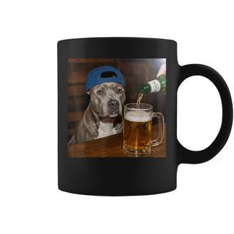 Pit Bull Drinking Beer Dog Meme Coffee Mug | Mazezy