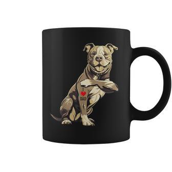 Pitbull I Love Dad Pit Bull Terrier Pettie Dog Owner Father Coffee Mug - Monsterry