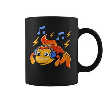Poisson Rouge Casque D'écoute De La Musique Musicien Tasse - Cadeauxyz