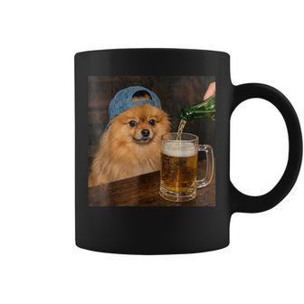 Pomerania Bebiendo Cerveza Divertido Pomerania Perro Meme Taza de café - Regaloses
