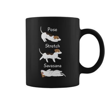 Posetretchavasanaジャック・ラッセル・テリア犬 長袖tシャツ コーヒーマグ - Kawaiitshirt