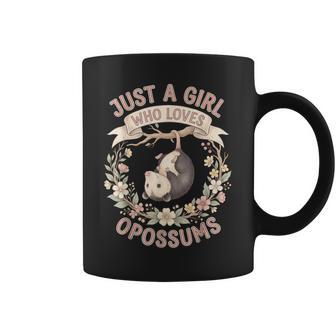 Possums Just A Girl Who Loves Opossums Floral Nature Lover Coffee Mug - Monsterry